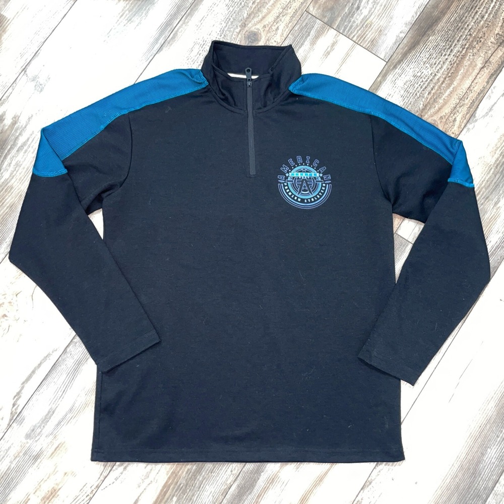 American Fighter Men's Top Large Black/‎ Blue 1/4 Zip Pullover